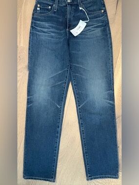 Ag Adriano Goldschmied Women's Slim Straight Jeans in Dark Blue